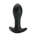 Plug anal Pretty Love – Anal Plug Massager, cu 12 funcții de vibrație, din silicon, reîncărcabil USB, rezistent la apă, negru