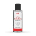 Set INTT – Brazilian Panty Red, chilot din dantelă roșie, cu inel de Perle stimulatoare, mărime universală, si lubrifiant cu aromă de căpșuni, 50 ml