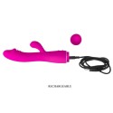 Vibrator PrettyLove - Snappy Rechargeble, cu 30 de funcții de vibrație, silicon, roz, 19,5 cm